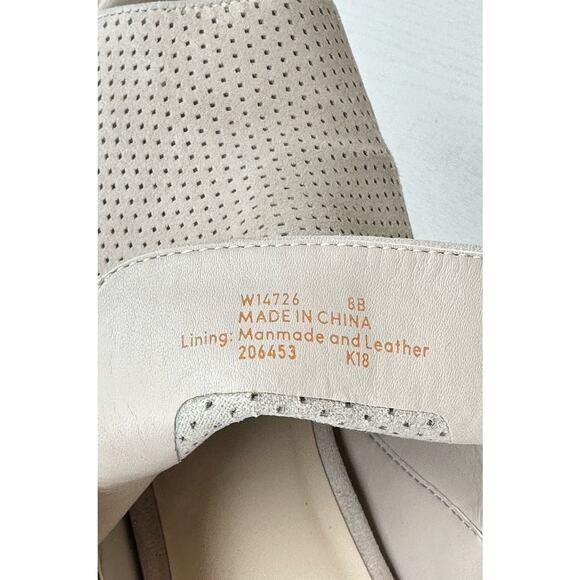 Cole Haan Callista Suede Open Toe Slingback Perforated Sandal Beige Summer 8 - Picture 3 of 8